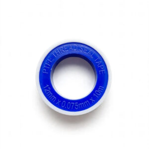PTFE thread seal tape showing the 12 mm × 0.075 mm × 10 m label