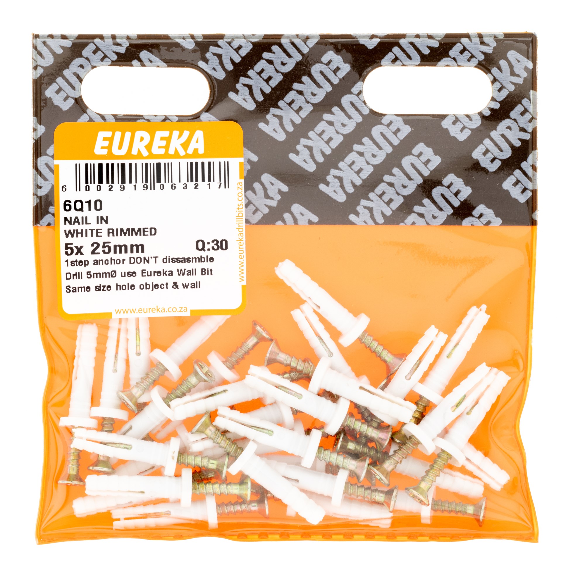 NAIL IN WHITE RIMMED 5X25MM