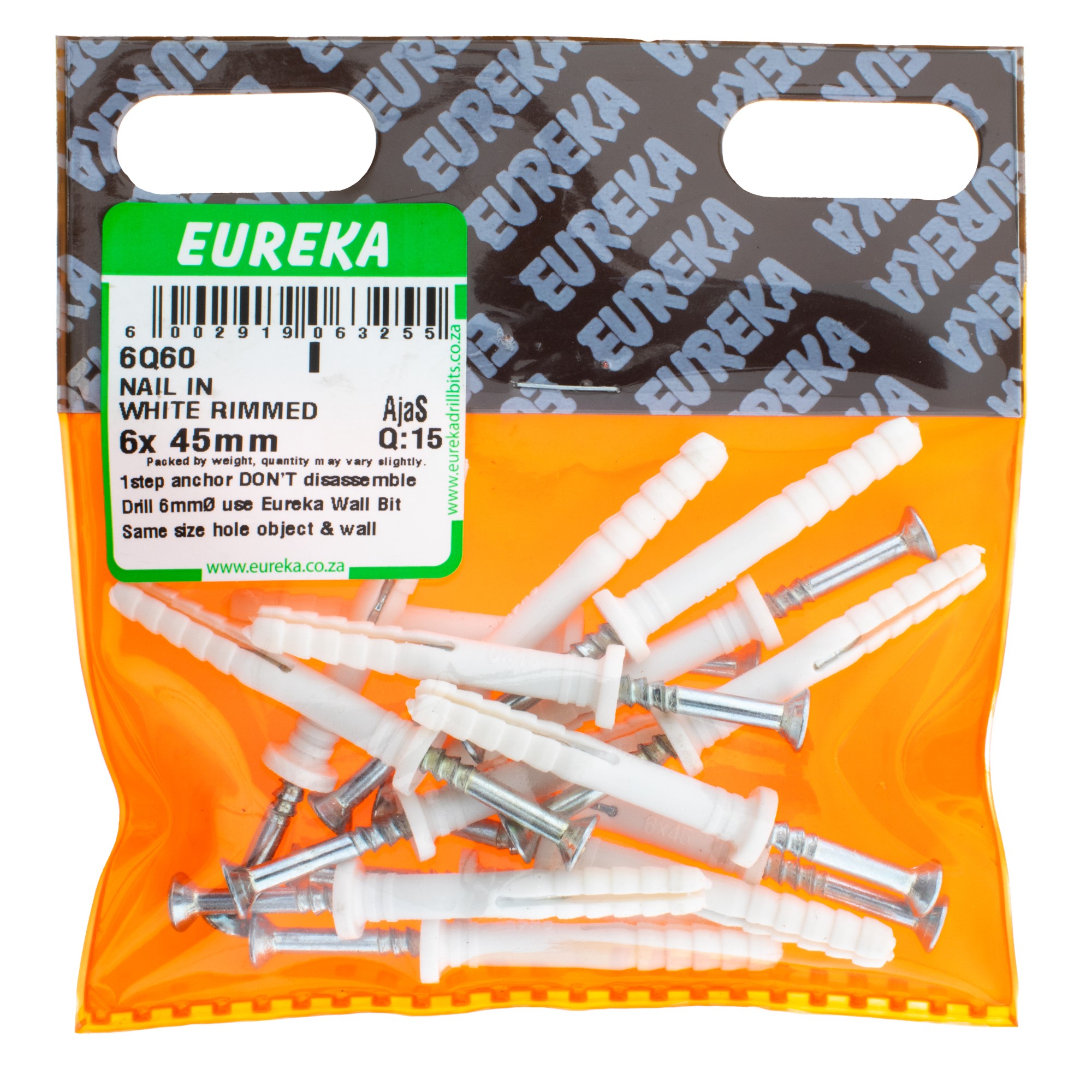 NAIL IN WHITE RIMMED 6X45MM