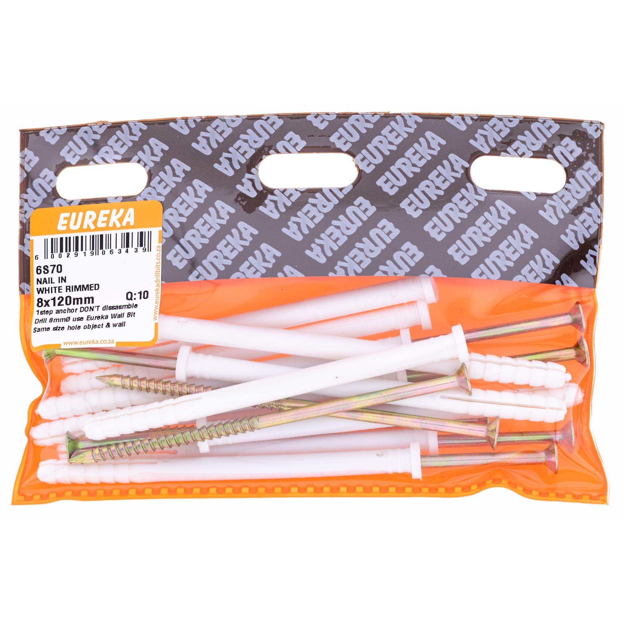 NAIL IN WHITE RIMMED 8X120MM