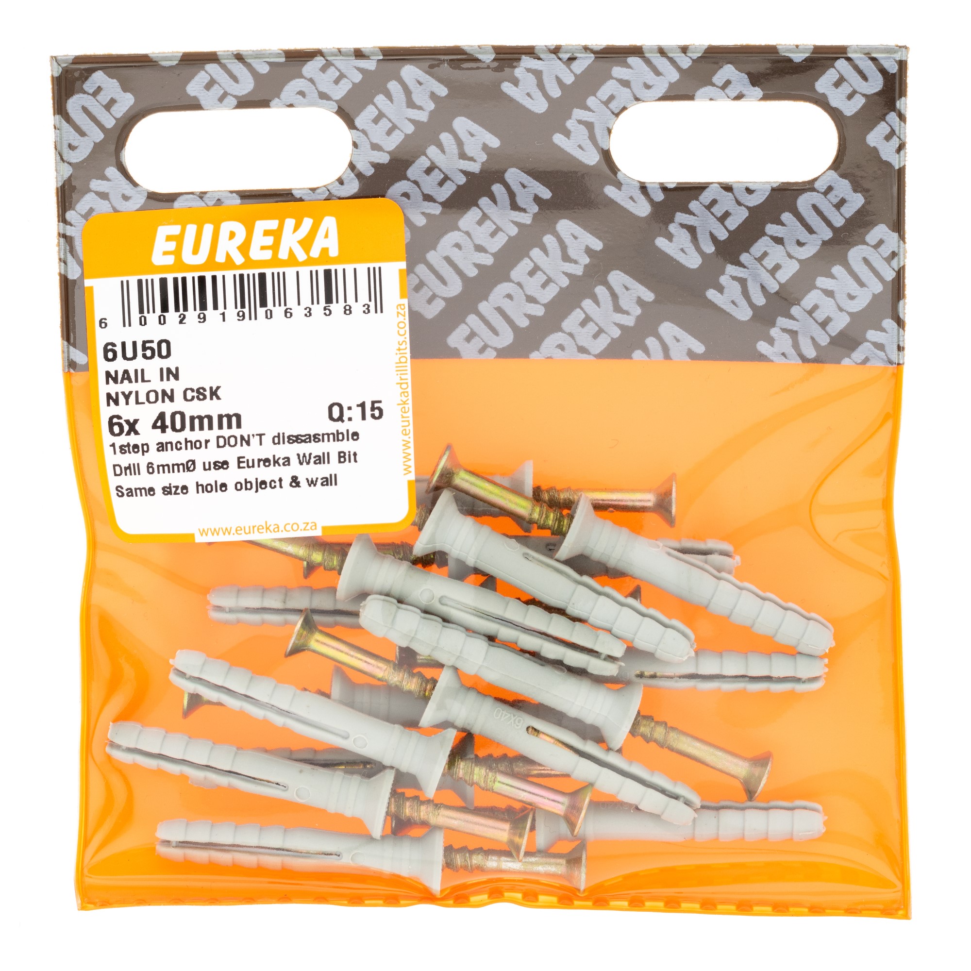 NAIL IN NYLON CSK 6X40MM