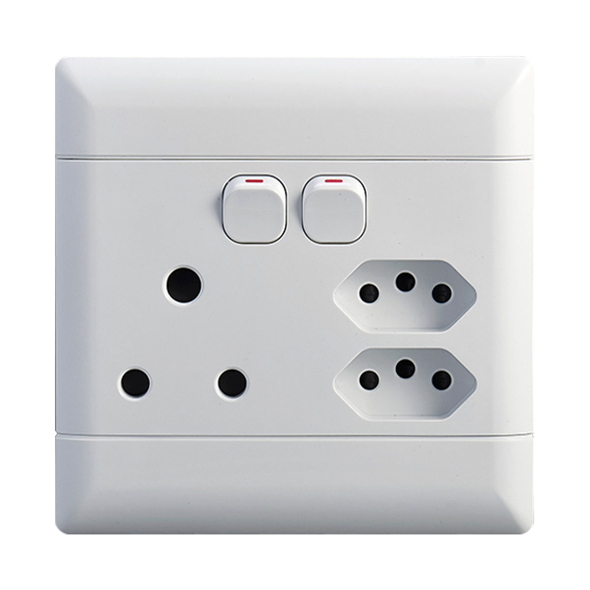 NEU 4X4 SINGLE PLUG + 2 EURO SOCKET WHITE