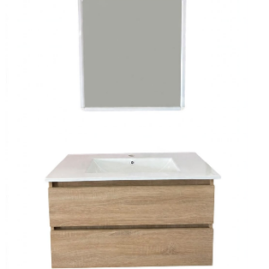 Fawn Brown single-basin cabinet vanity set, 3-piece